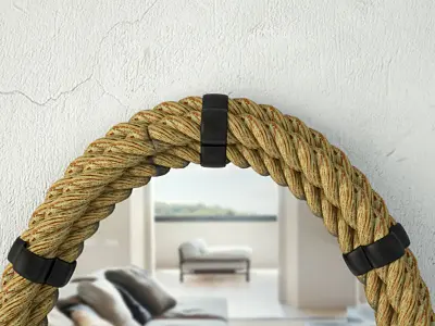 Nautical Rope Oval Mirror 3D model