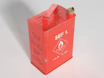 Vintage BP Petrol Gas Fuel Can Low-poly 3D model