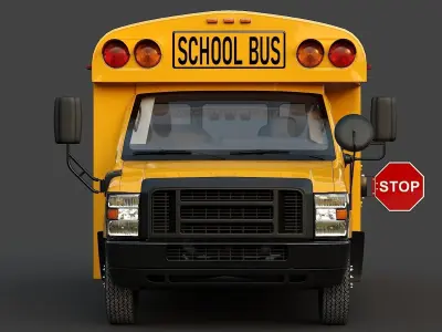 School Bus Type A Low-poly 3D model