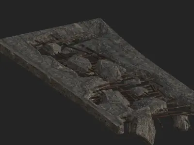 Industrial Floor Broken Low-poly 3D model