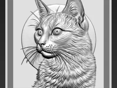 Cat Head A51 3D print model