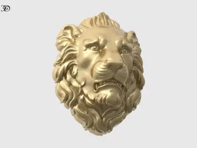 Lion Head Baroque Style 3D print model