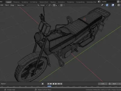 Motorbike honda motorcycle Low-poly 3D model