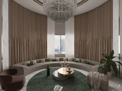 hall and dining room Low-poly 3D model