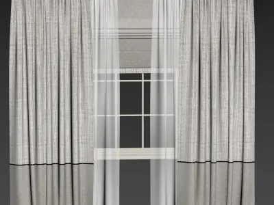 Curtain modern 6 3D model
