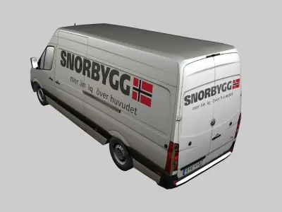 A Volkswagen pickup truck for transportation of goods Low-poly 3D model