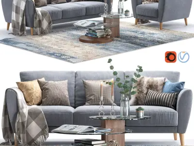 Aria sofa and armchair 3D model