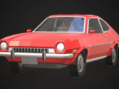 Low-Poly Retro City Car 01 Low-poly 3D model