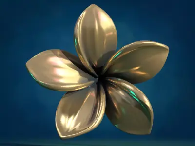 Plumeria Flower 3D print model