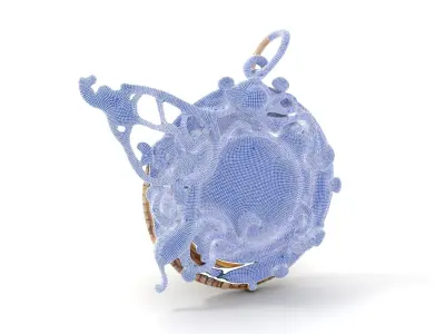 Elegant Emerald Pendant Model Pack Low-poly 3D model