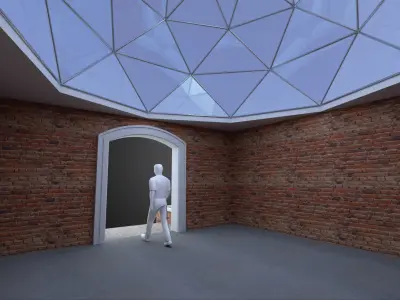  Dome 8x incl base structure with entry opening 3D model