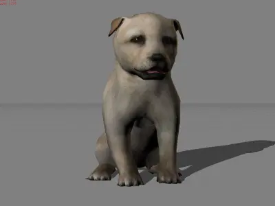 Puppy Dog Animal Low-poly 3D model