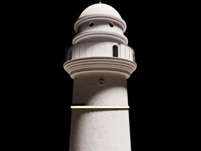 Dharahara lighthouse in mountains 3D model