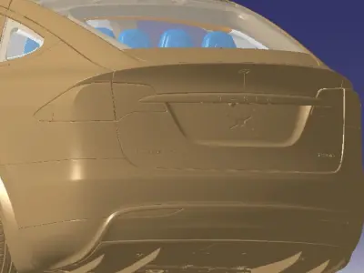 Tesla Model X P90D 2016 Vehicle 3d scan model 3D model