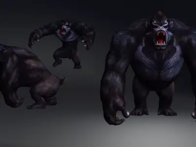 gorila animated 3d model Low-poly 3D model