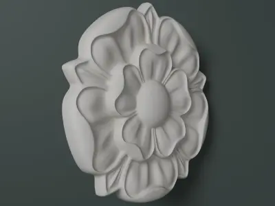 Small Rosette 002 - Tudor Rose 3D model