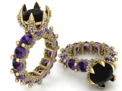 Stylish Wedding Diamond Ring 3d Printable Model 3D print model