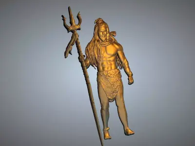 Mahadev lord shiva holding spear 3D print model