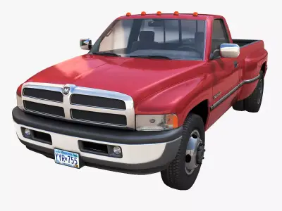 Dodge Ram 1995 3500 Low-poly 3D model