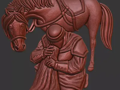 imam hussain kissing his daughter head Sakina  3D model