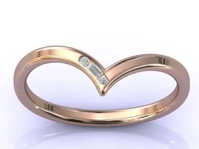 STL 3DM Print Ready Women Diamond Ring Lightweight Printable  3D print model 186