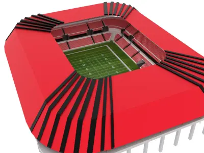 American Football Stadium Low-poly 3D model 28