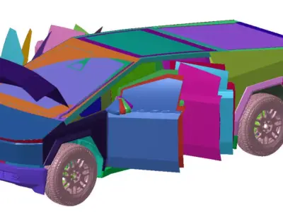 Tesla Cybertruck Foundation Edition 2024 Vehicle 3d scan data 3D model