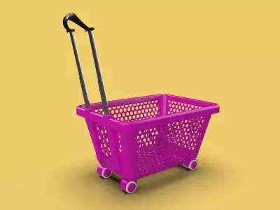 SUPERMARKET SHOPPING CART TROLLEY 3D model