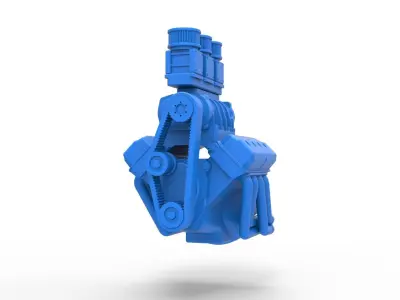 Engine V8 for vintage Monster truck Scale 1 to 25 3D print model