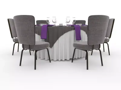 Banquet Table and Chair 148 3D model
