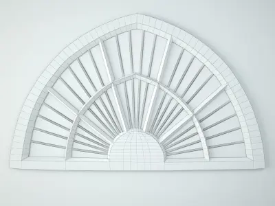 Old Wood and Iron Window Mirror 3D model