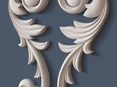 Decorative Scroll 3D model 2