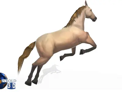 Gameready Horse Rigged Animated Lowpoly 3D Model Low-poly 3D model