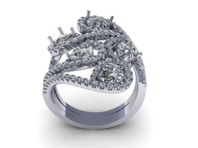 Fashion Pav Wedding Ring 274 3D print model