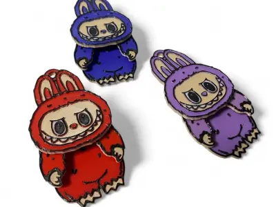 Hanging labubu keychain 3D print model