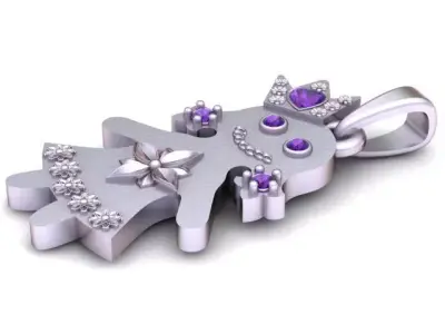 Golden Doll Pendant 3D Printable Model 3D print model