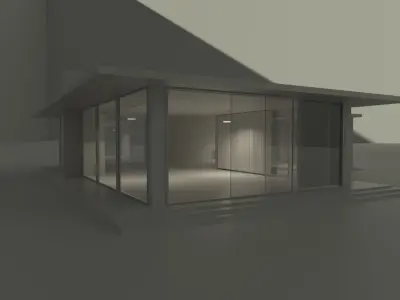 Vintage Bungalow House 70s 3D model