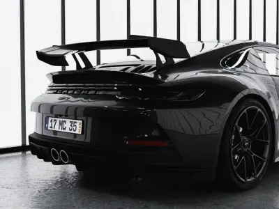 Simple Showroom Car Scene File Textured 3D model Low-poly 3D model