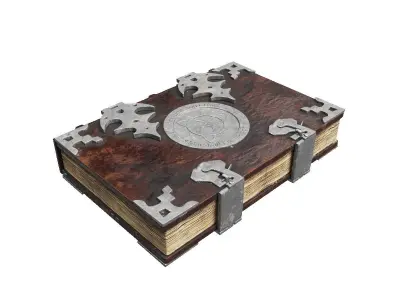 Old spell book Low-poly 3D model