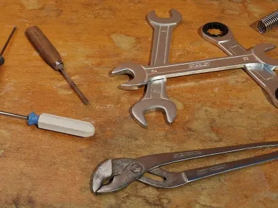 Tools Pack - 30 Textured Assets Low-poly 3D model