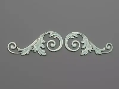 Onlay two decorative scrolls 3D print model