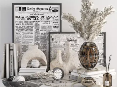 Decorative set 12 Low-poly 3D model