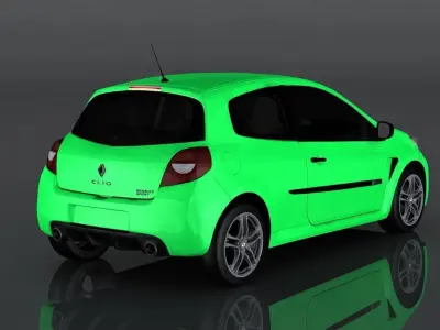 Renault Clio 2014 Low-poly 3D model