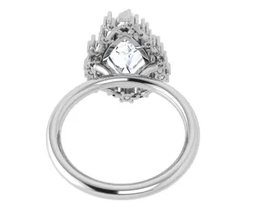Pear Halo Ring 4123 3D print model