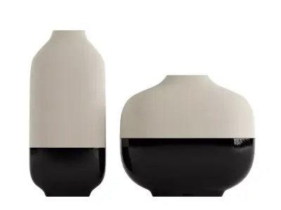 Two tone ceramic design vase 3D model