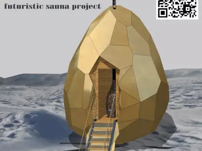 Solar Egg Sauna Low-poly 3D model
