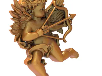 3D model Angel cupid with bow and arrow 3D model