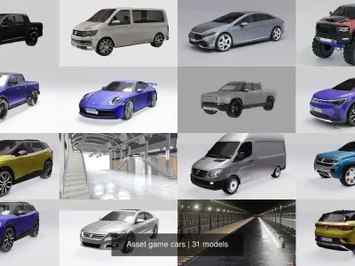 Asset game cars 3D Model Pack