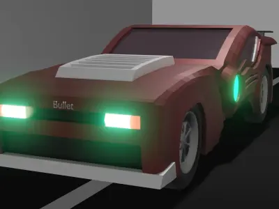 low poly concept sport car Low-poly 3D model
