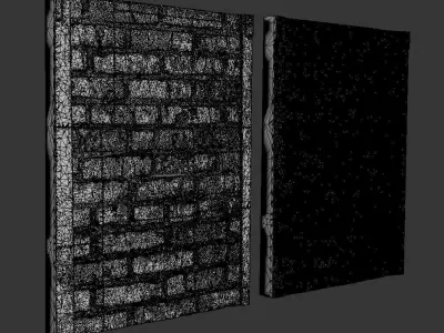 Brick column Scan texture 3D model